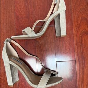 Steve Madden Beige Ankle Strap Heels